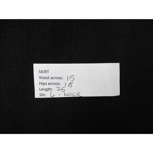 VINTAGE Pencil Skirt Gibi Roma Womens 10 30x25 Virgin Wool Black Dark Academia M - Picture 8 of 11